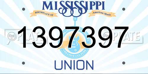 1397397 Mississippi License Plate