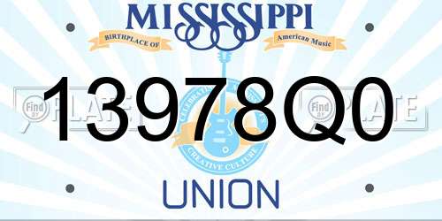 13978Q0 Mississippi License Plate