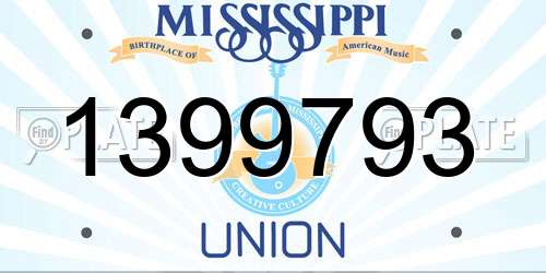 1399793 Mississippi License Plate