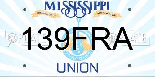 139FRA Mississippi License Plate