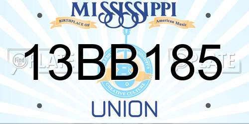 13BB185 Mississippi License Plate
