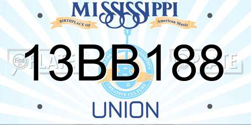 13BB188 Mississippi License Plate