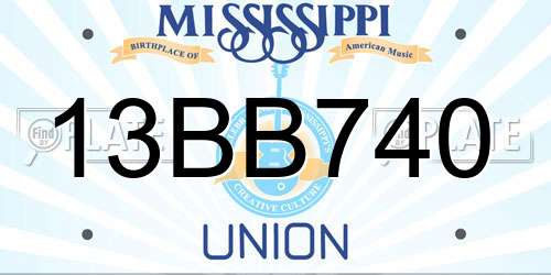 13BB740 Mississippi License Plate
