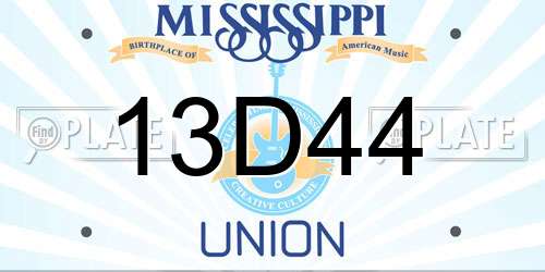13D44 Mississippi License Plate