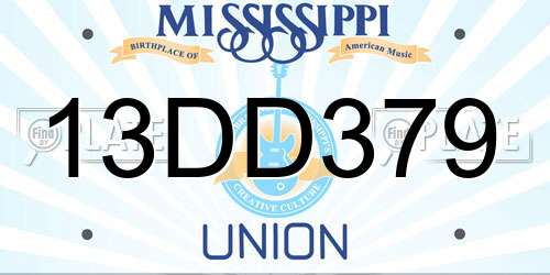 13DD379 Mississippi License Plate