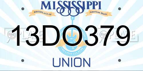 13DO379 Mississippi License Plate