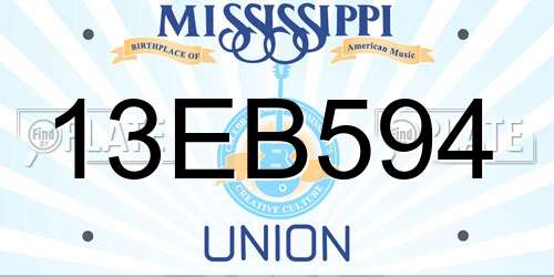 13EB594 Mississippi License Plate