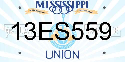 13ES559 Mississippi License Plate