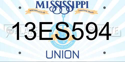 13ES594 Mississippi License Plate