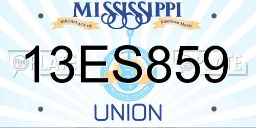 13ES859 Mississippi License Plate