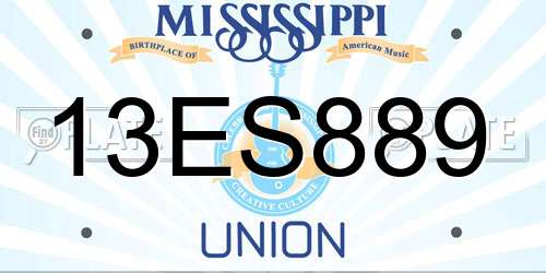 13ES889 Mississippi License Plate