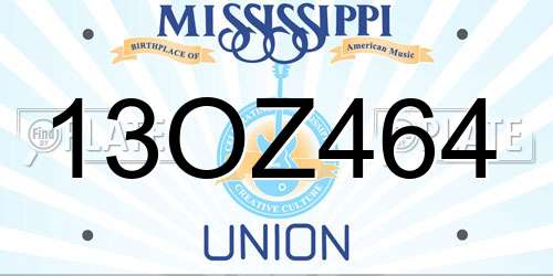 13OZ464 Mississippi License Plate