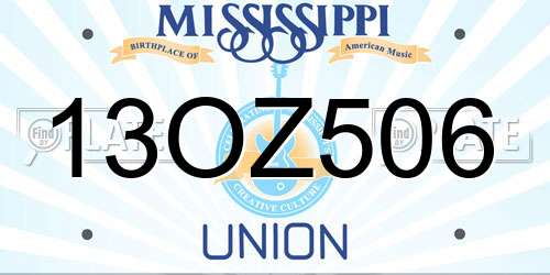 13OZ506 Mississippi License Plate