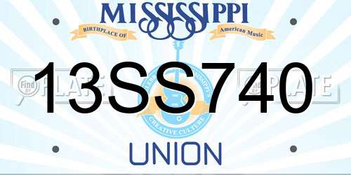 13SS740 Mississippi License Plate