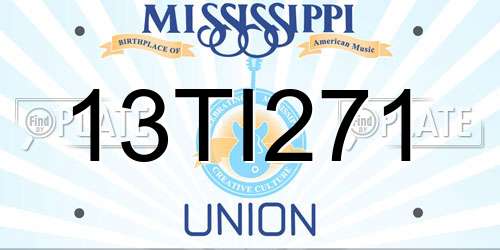 13TI271 Mississippi License Plate