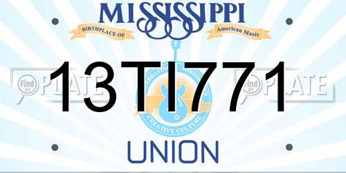13TI771 Mississippi License Plate