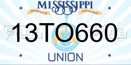 13TO660 Mississippi License Plate