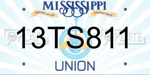 13TS811 Mississippi License Plate