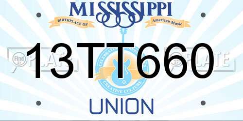 13TT660 Mississippi License Plate