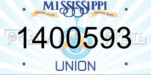 1400593 Mississippi License Plate