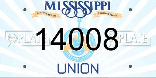 14008 Mississippi License Plate