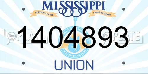 1404893 Mississippi License Plate