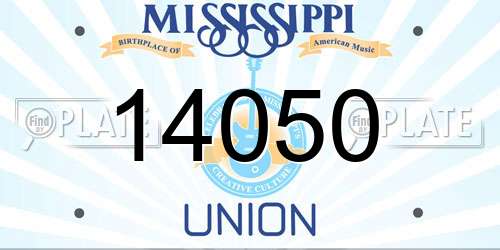 14050 Mississippi License Plate