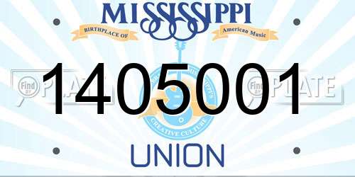 1405001 Mississippi License Plate
