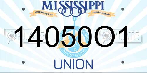 14050O1 Mississippi License Plate