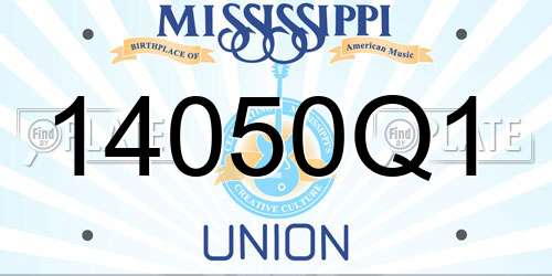 14050Q1 Mississippi License Plate