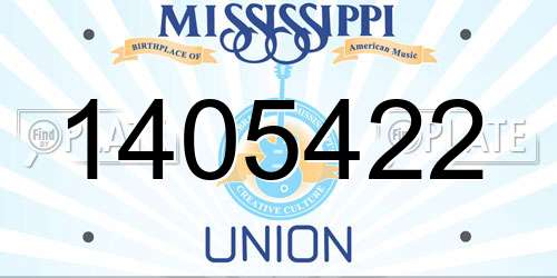 1405422 Mississippi License Plate