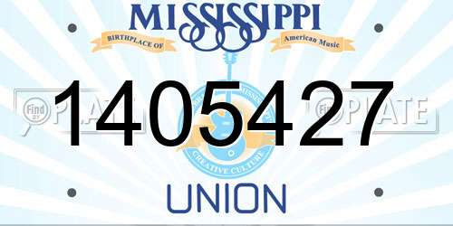 1405427 Mississippi License Plate