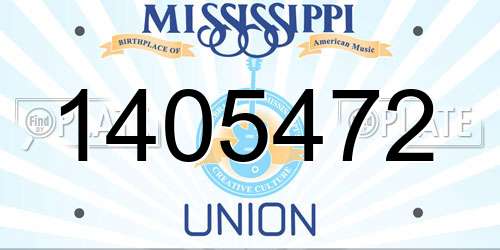 1405472 Mississippi License Plate