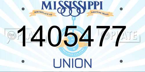 1405477 Mississippi License Plate