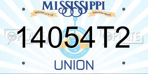 14054T2 Mississippi License Plate