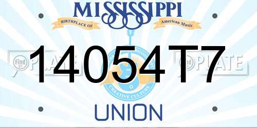 14054T7 Mississippi License Plate