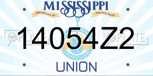 14054Z2 Mississippi License Plate