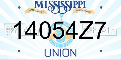 14054Z7 Mississippi License Plate