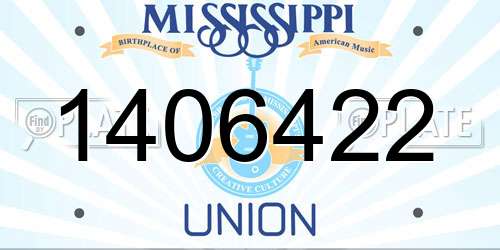 1406422 Mississippi License Plate
