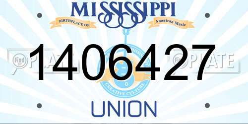 1406427 Mississippi License Plate