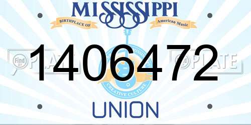 1406472 Mississippi License Plate
