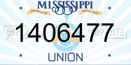 1406477 Mississippi License Plate