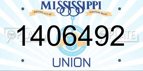 1406492 Mississippi License Plate
