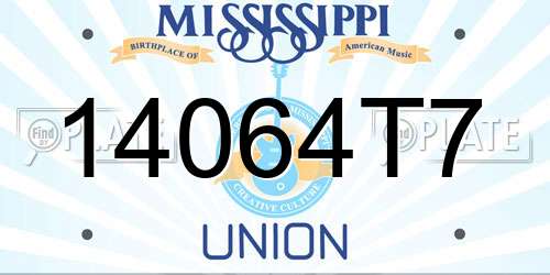 14064T7 Mississippi License Plate