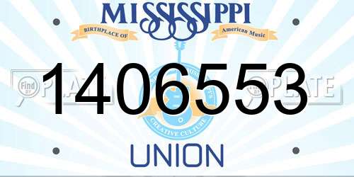 1406553 Mississippi License Plate