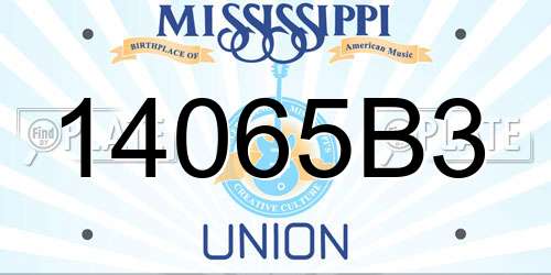 14065B3 Mississippi License Plate