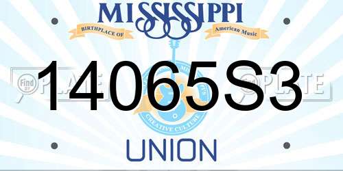 14065S3 Mississippi License Plate