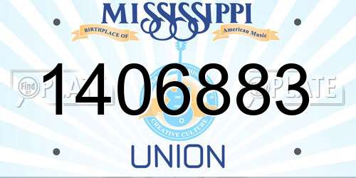 1406883 Mississippi License Plate
