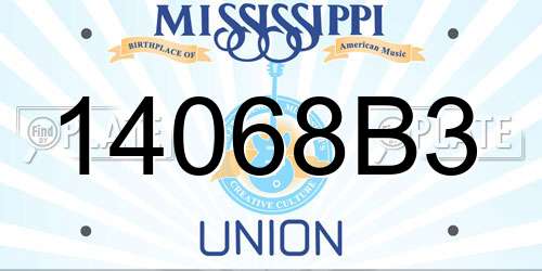 14068B3 Mississippi License Plate