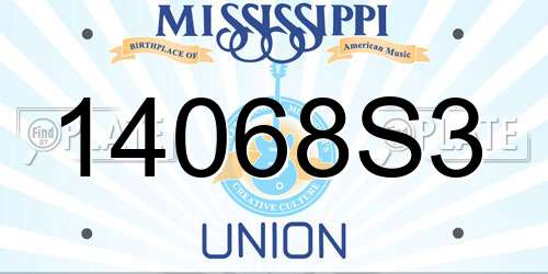 14068S3 Mississippi License Plate